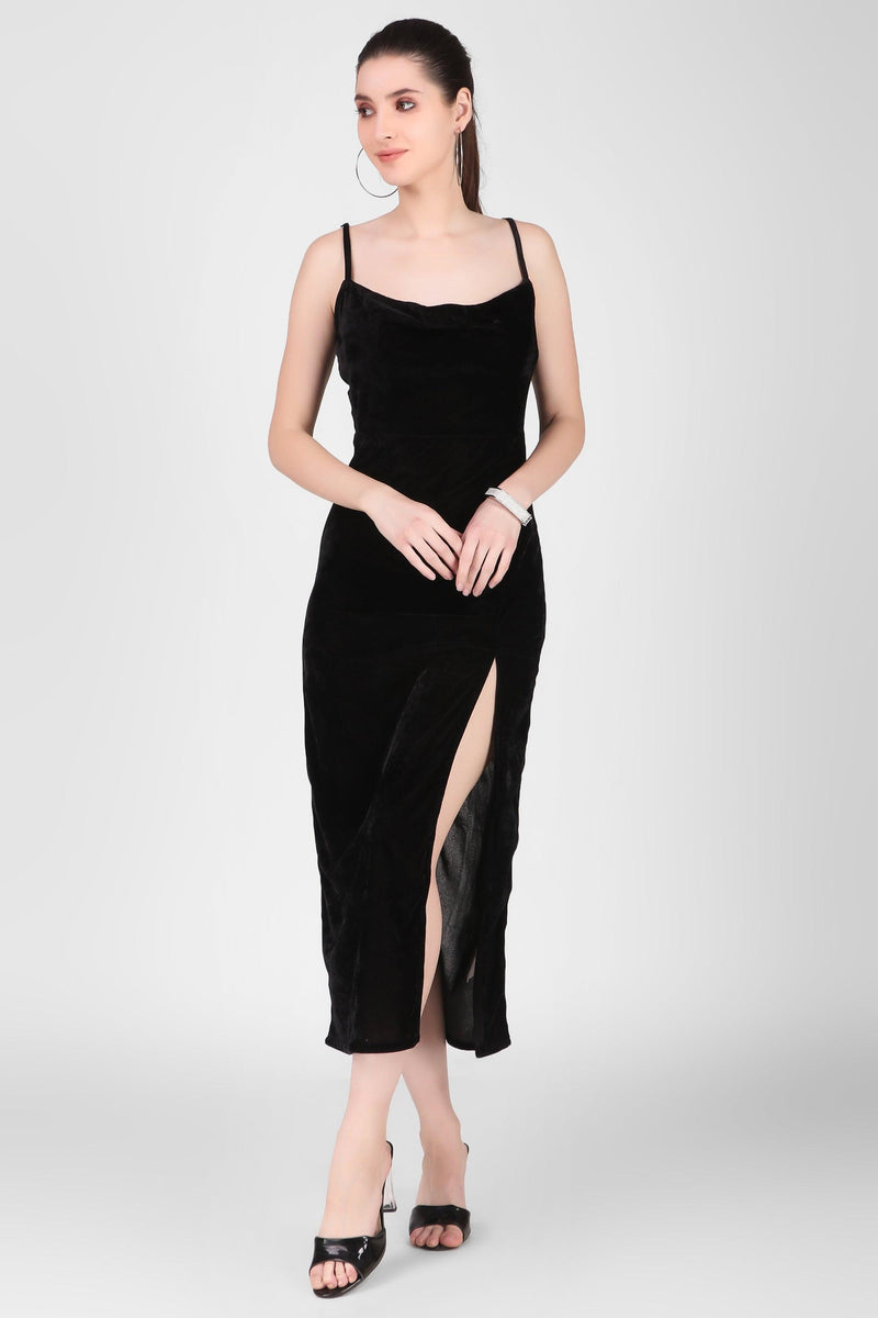 Velvet Dress - Black - STARIN