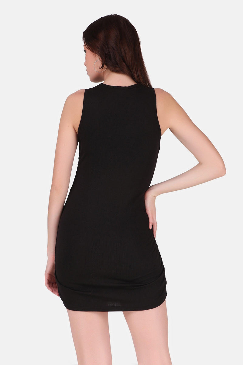 Ruched dress - Black - Starin.in
