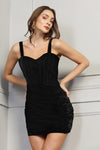 Black Velvet Pleated Dress