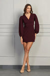 Wine Buttoned Dress