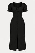 Sweetheart Buttoned Dress