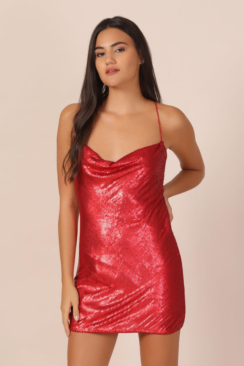 Red Sequin Dress - STARIN