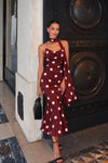 Burgundy Polka Dot Dress