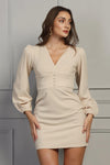 Vanilla Buttoned Dress