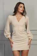 Vanilla Buttoned Dress