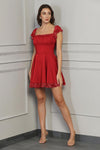 Scalloped Red Dress