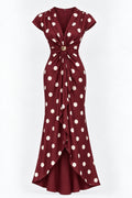 Burgundy Polka Dot Dress