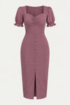 Mauve Buttoned Dress