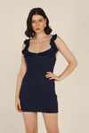 Navy Ruffle Dress