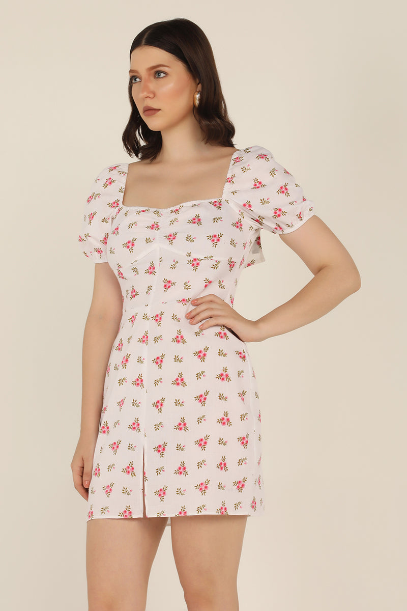Ditsy Floral dress in White - STARIN