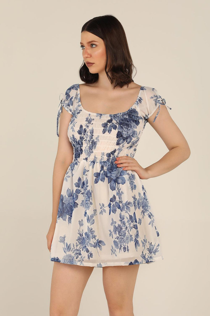 Floral Skater Dress - Ocean Blue - STARIN