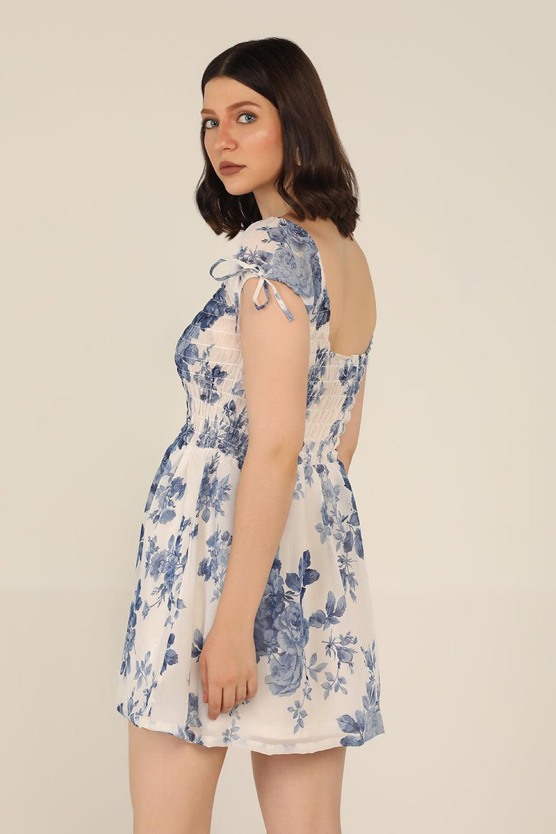 Floral Skater Dress - Ocean Blue - STARIN