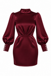 Burgundy Satin Dress