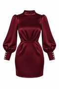 Burgundy Satin Dress