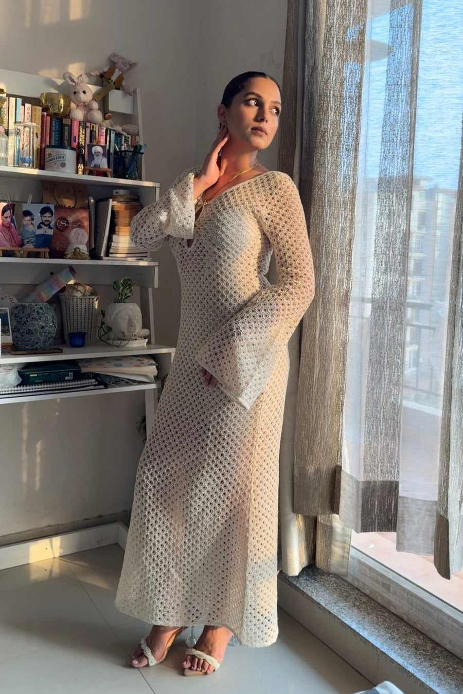 crochet bell sleeve dress Isla
