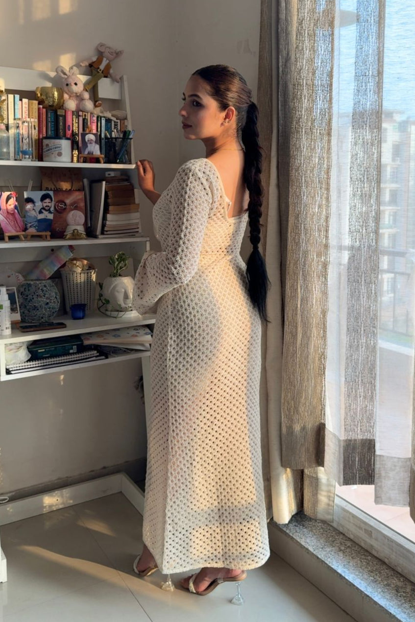 crochet bell sleeve dress Isla