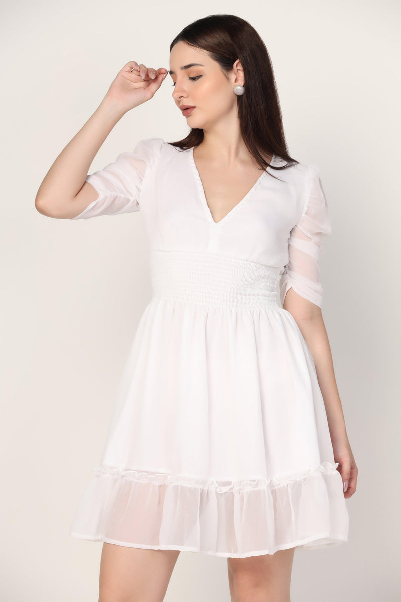 Skater Dress in White - STARIN