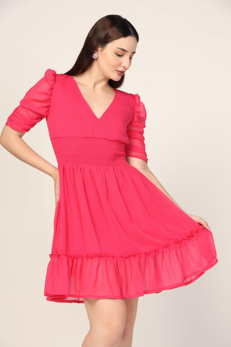 Skater Dress in Hot Pink - STARIN