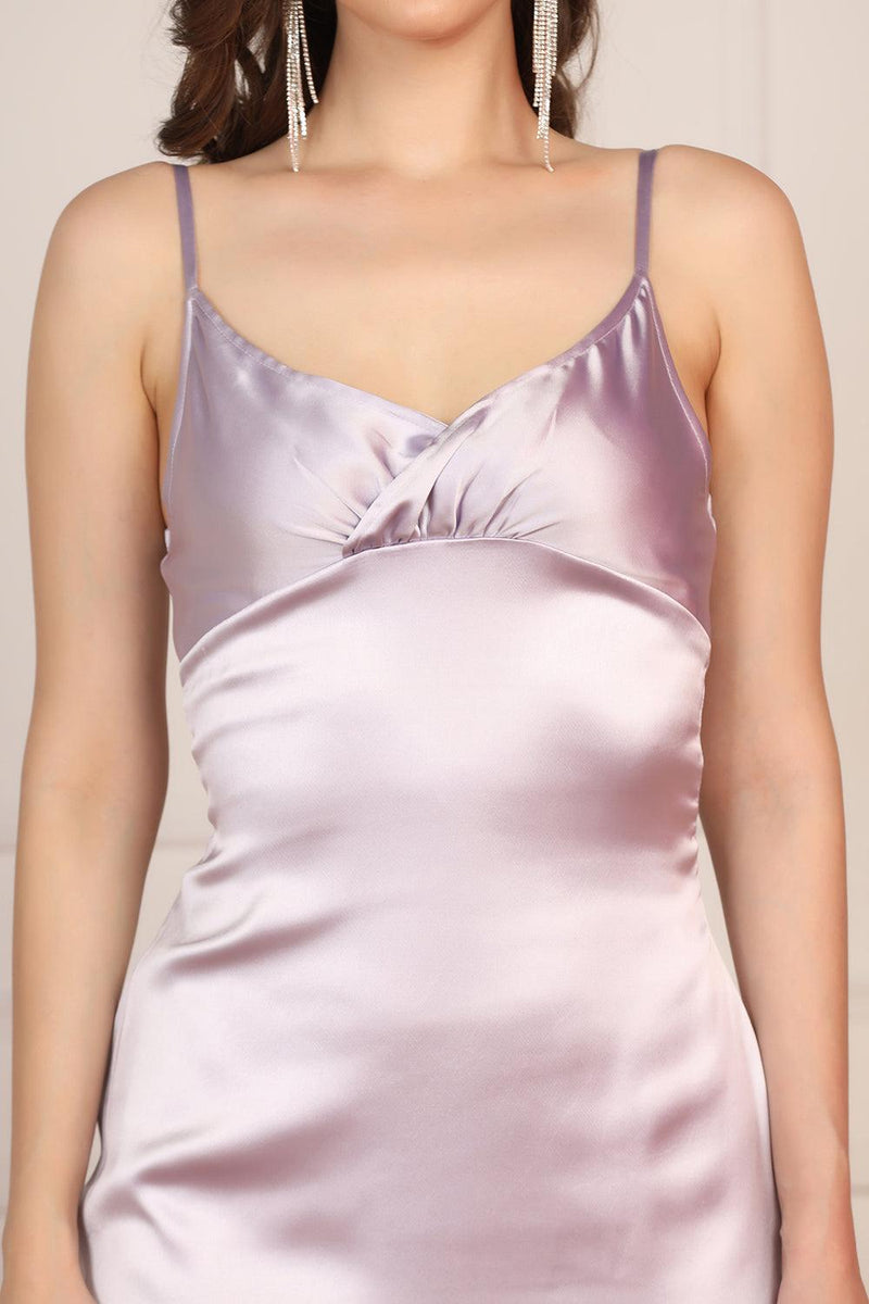 Mini satin slip dress: Lavender - Starin