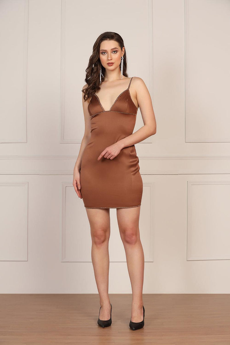 Coffee Crystallised Dress - Starin