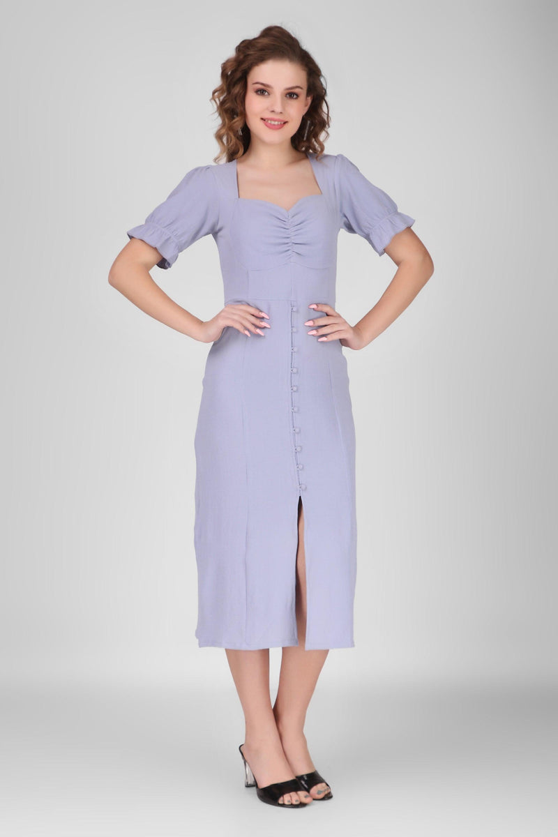 Buttoned Dress - Powder Blue - STARIN