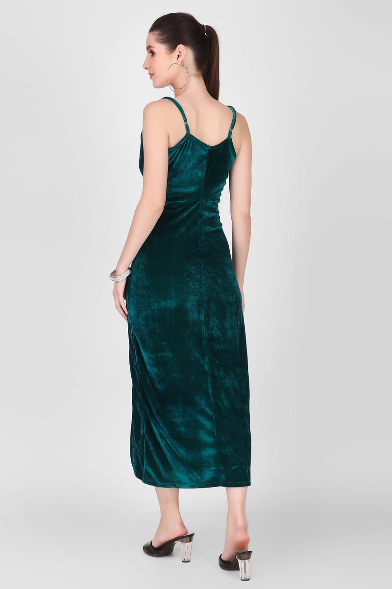 Cowl Neck Velvet Dress - STARIN