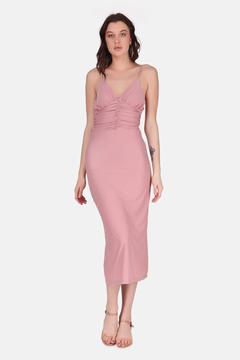 Baby Pink Cocktail Bodycon Dress - STARIN