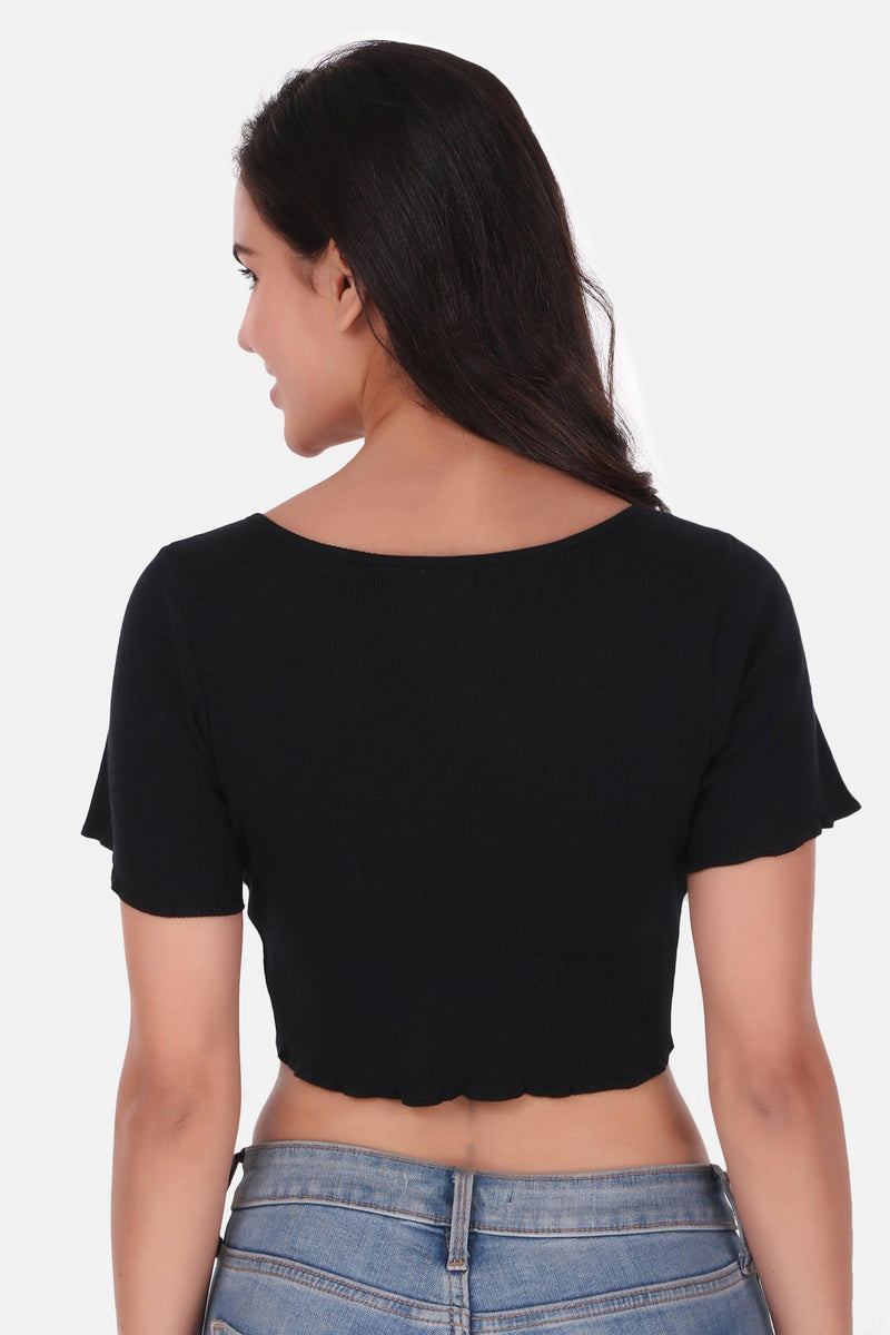 Ruched top - Black - Starin.in