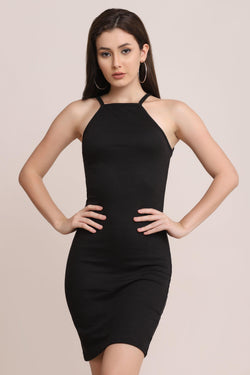 Spaghetti strap ribbed dress - Starin.in