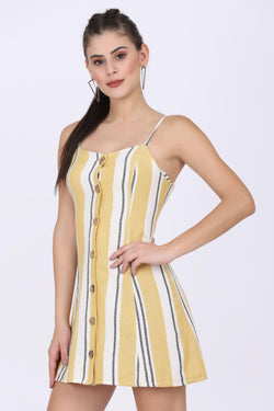 Striped Dress - Yellow - STARIN