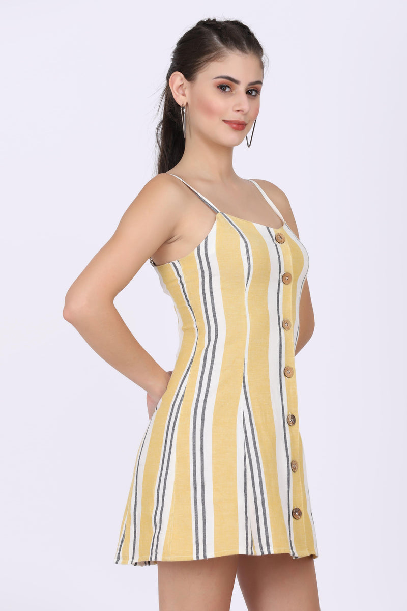 Striped Dress - Yellow - STARIN