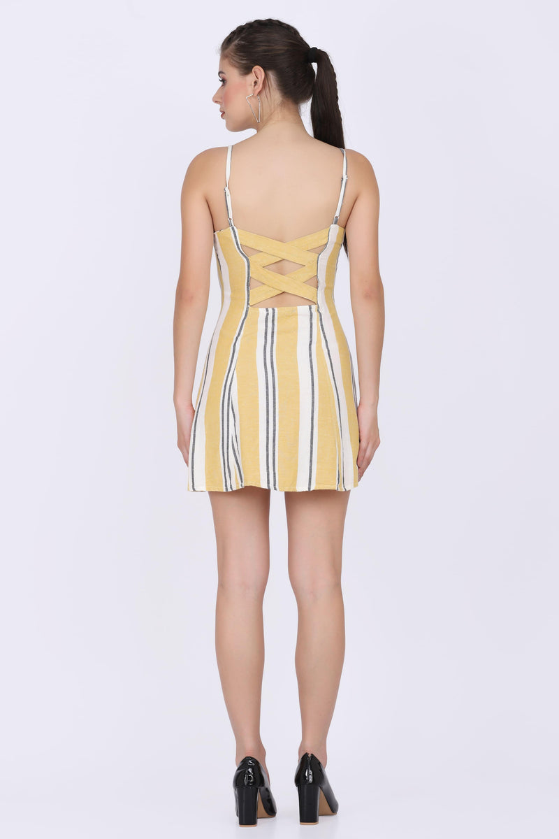 Striped Dress - Yellow - STARIN