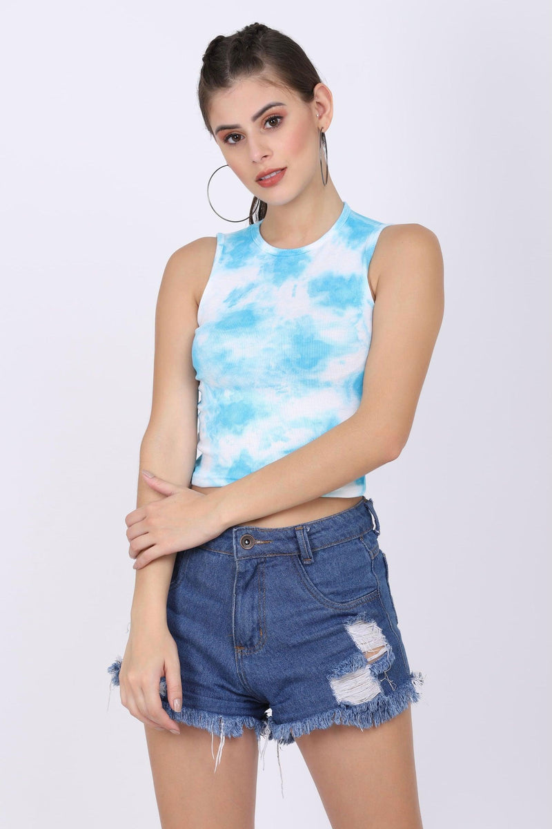 Hand Dyed Tank Top - Blue - STARIN